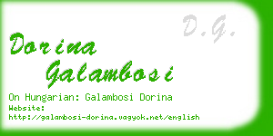 dorina galambosi business card